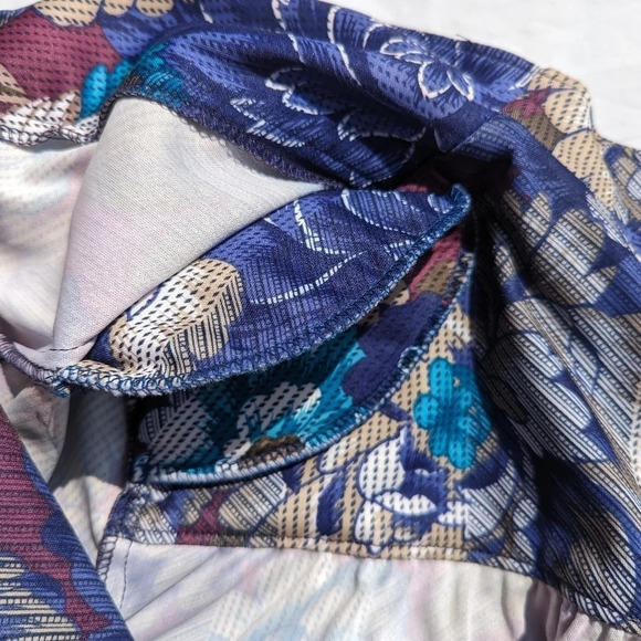 Vintage Tan Jay Floral Silky Open Front Cardigan with Shoulder Pads Woman 14 - Picture 7 of 10